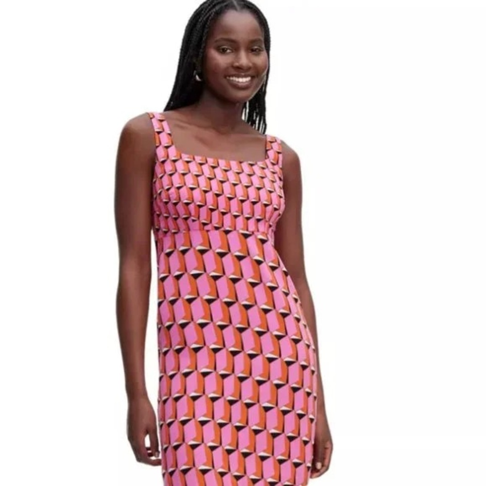 DVF @ Target 90's Shift Pink Modern Geo Mini Dress Size 6 NWT
